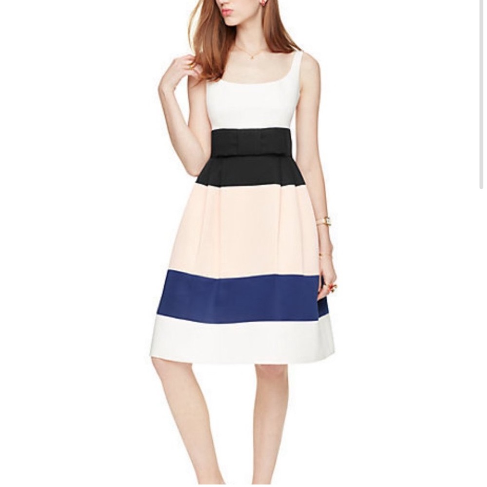 Kate Spade Colorblock Dress (cream, navy, black)